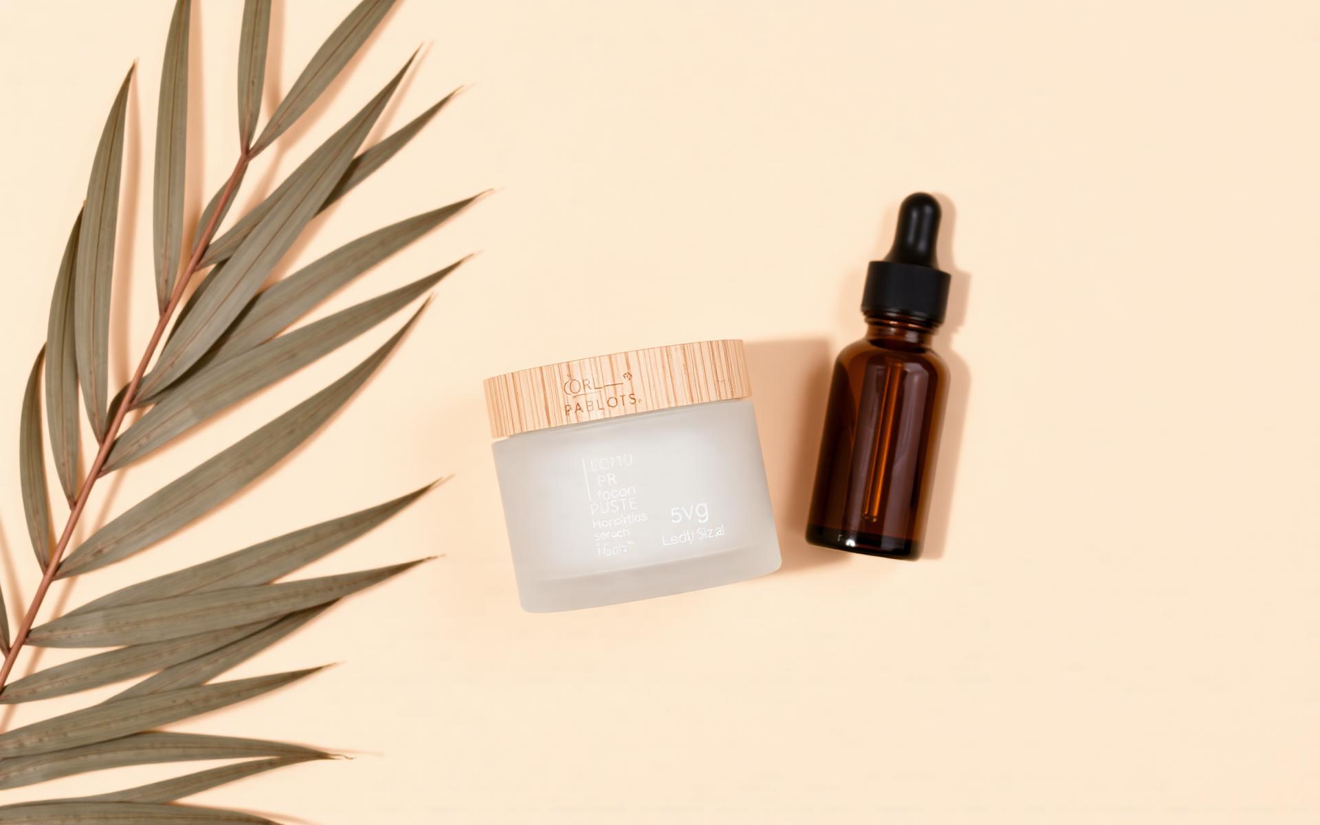 Luxury cosmetics flat lay
